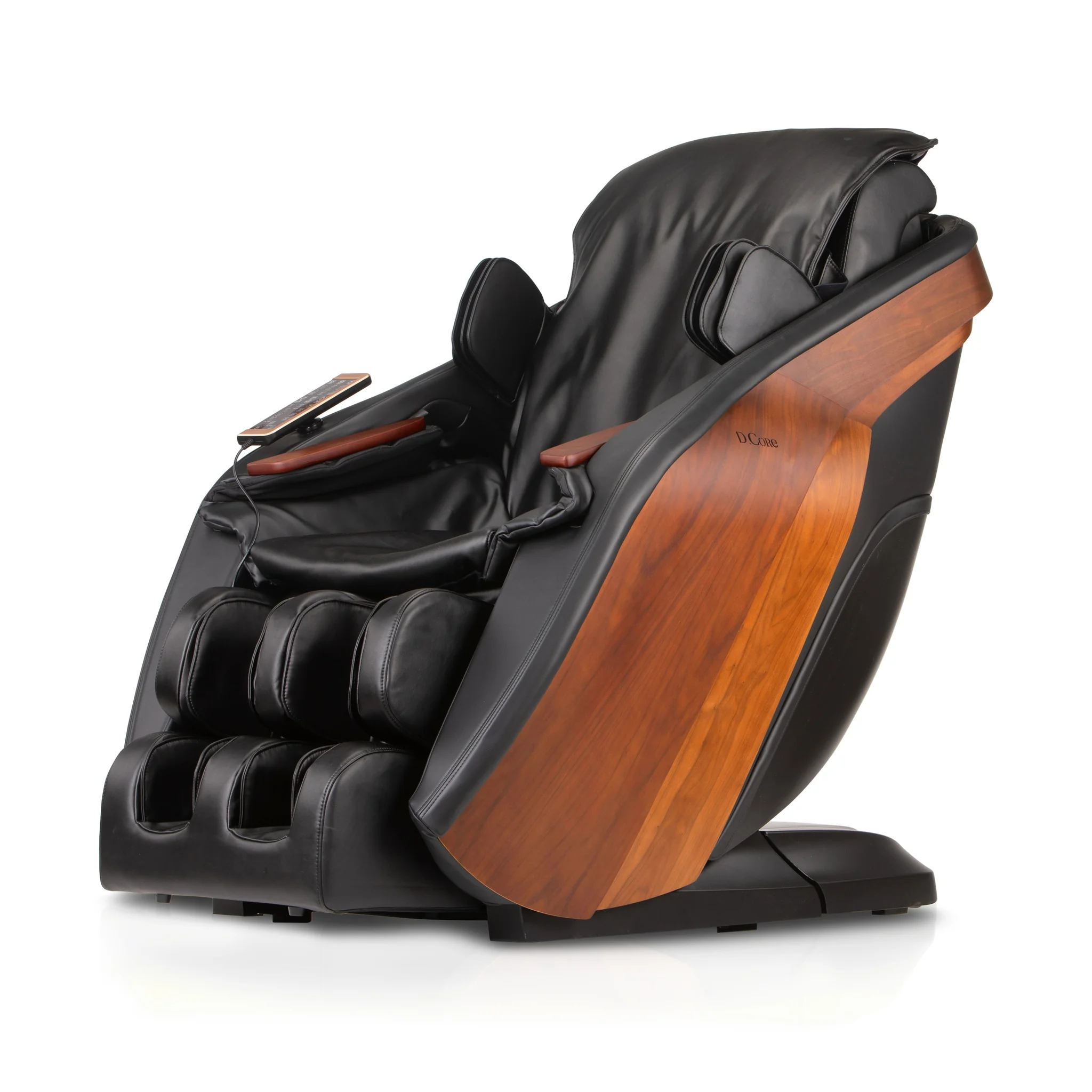 D.Core Stratus black full body 3D heated shiatsu massage chair upright 45.