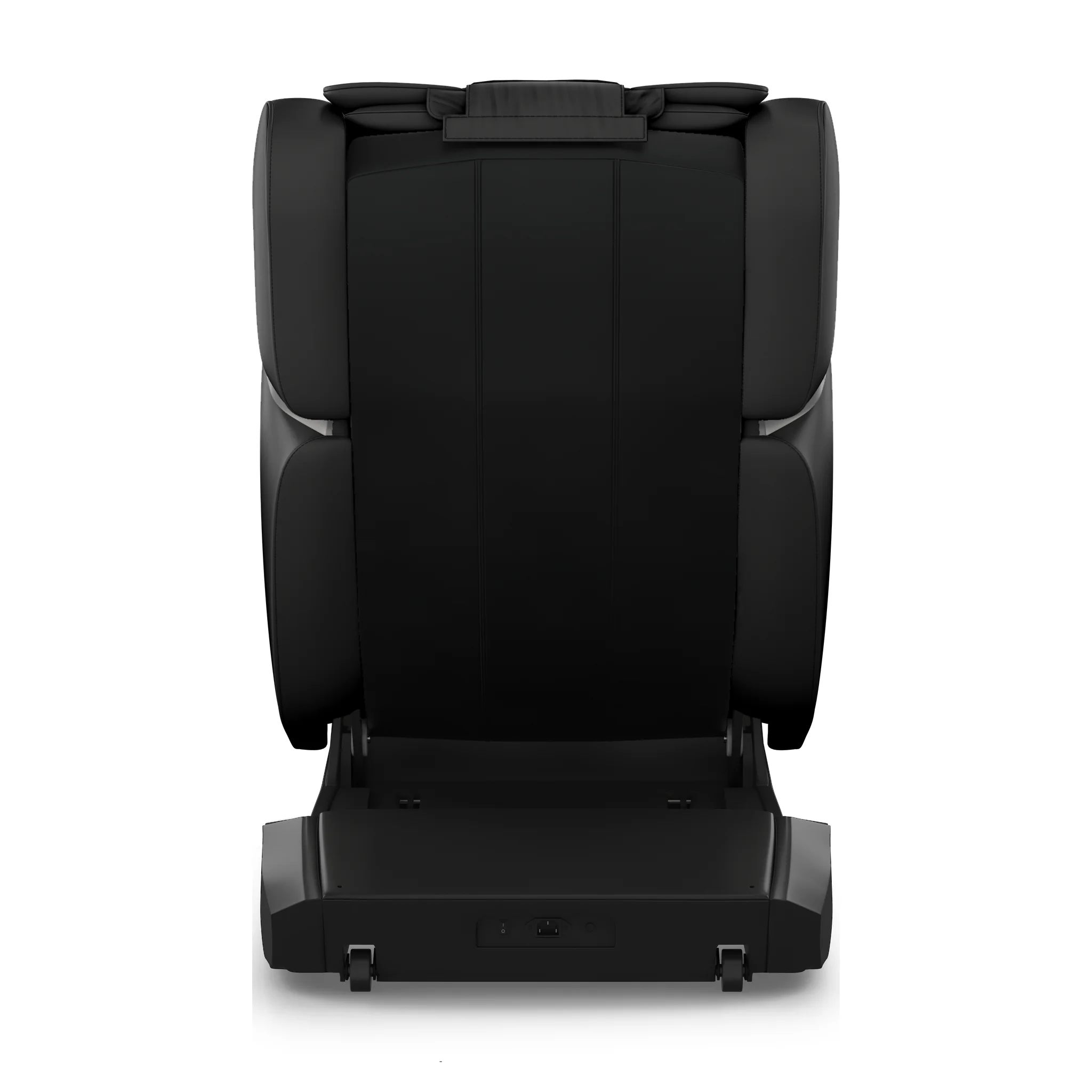 Koyo 303TS black full body 4D heated zero gravity massage chair shown upright from a 180-degree back angle.