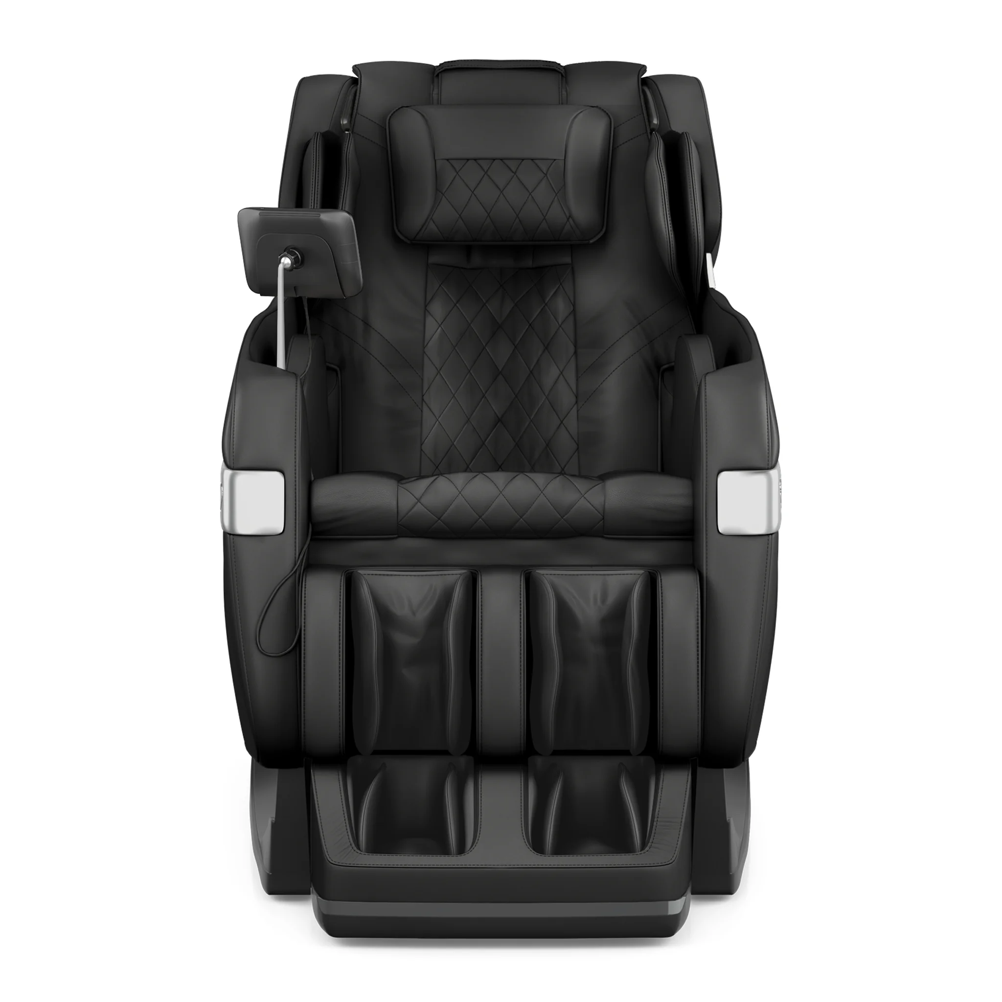 Koyo 303TS black full body 4D heated zero gravity massage chair shown in an upright front-facing view.