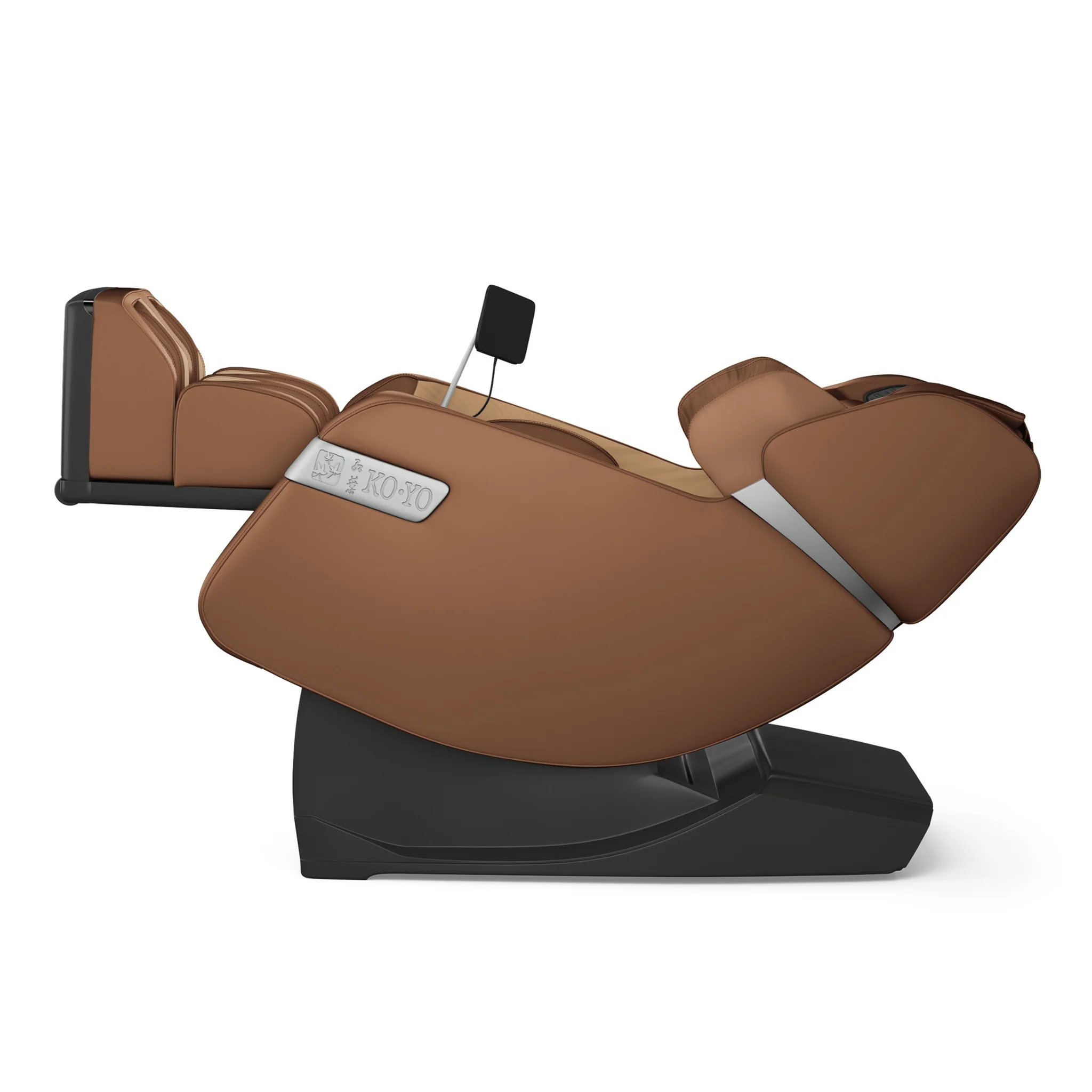 Koyo 303TS chestnut full body 4D heated zero gravity massage chair shown in a 270-degree right-side profile view.