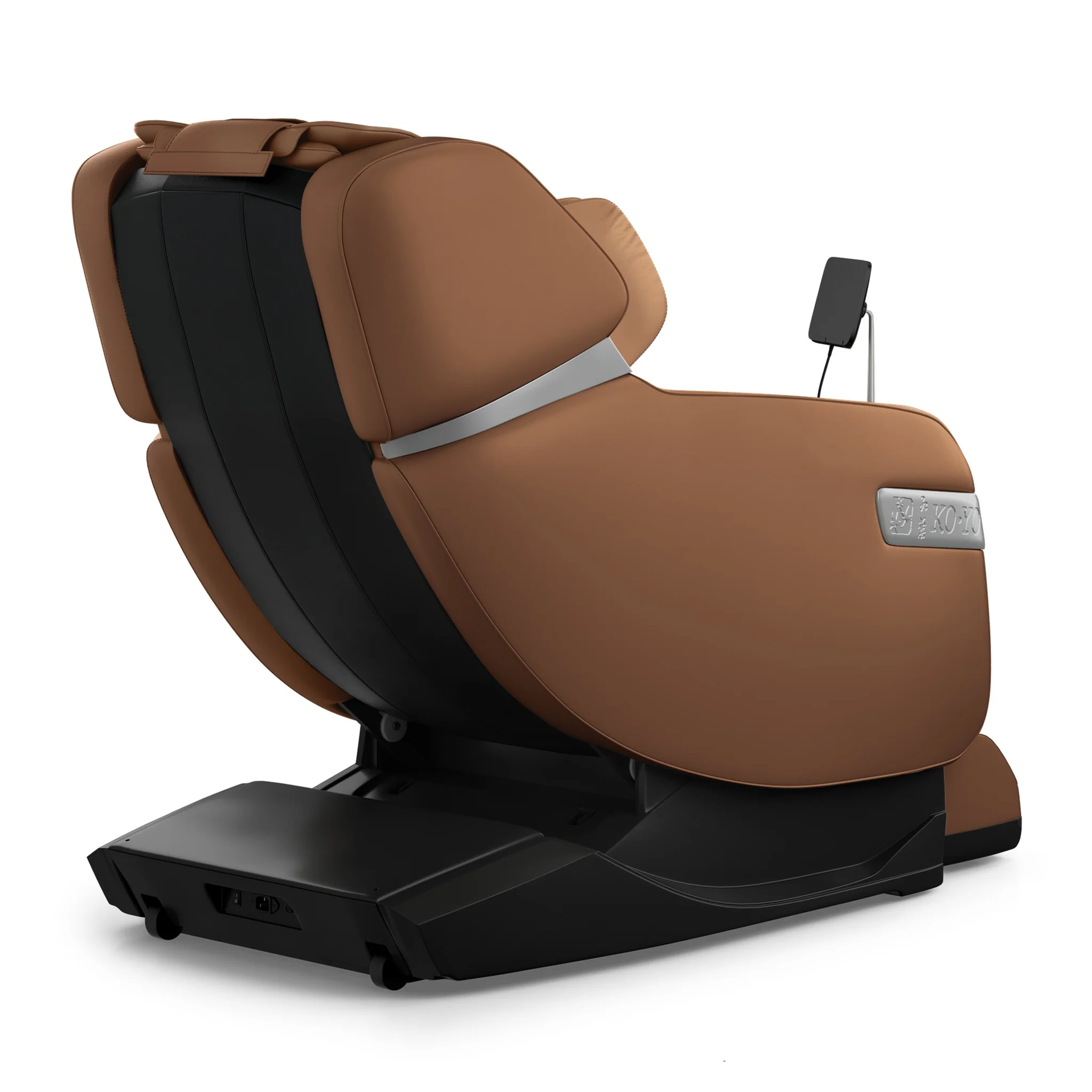 Koyo 303TS chestnut full body 4D heated zero gravity massage chair in an upright 135-degree view.