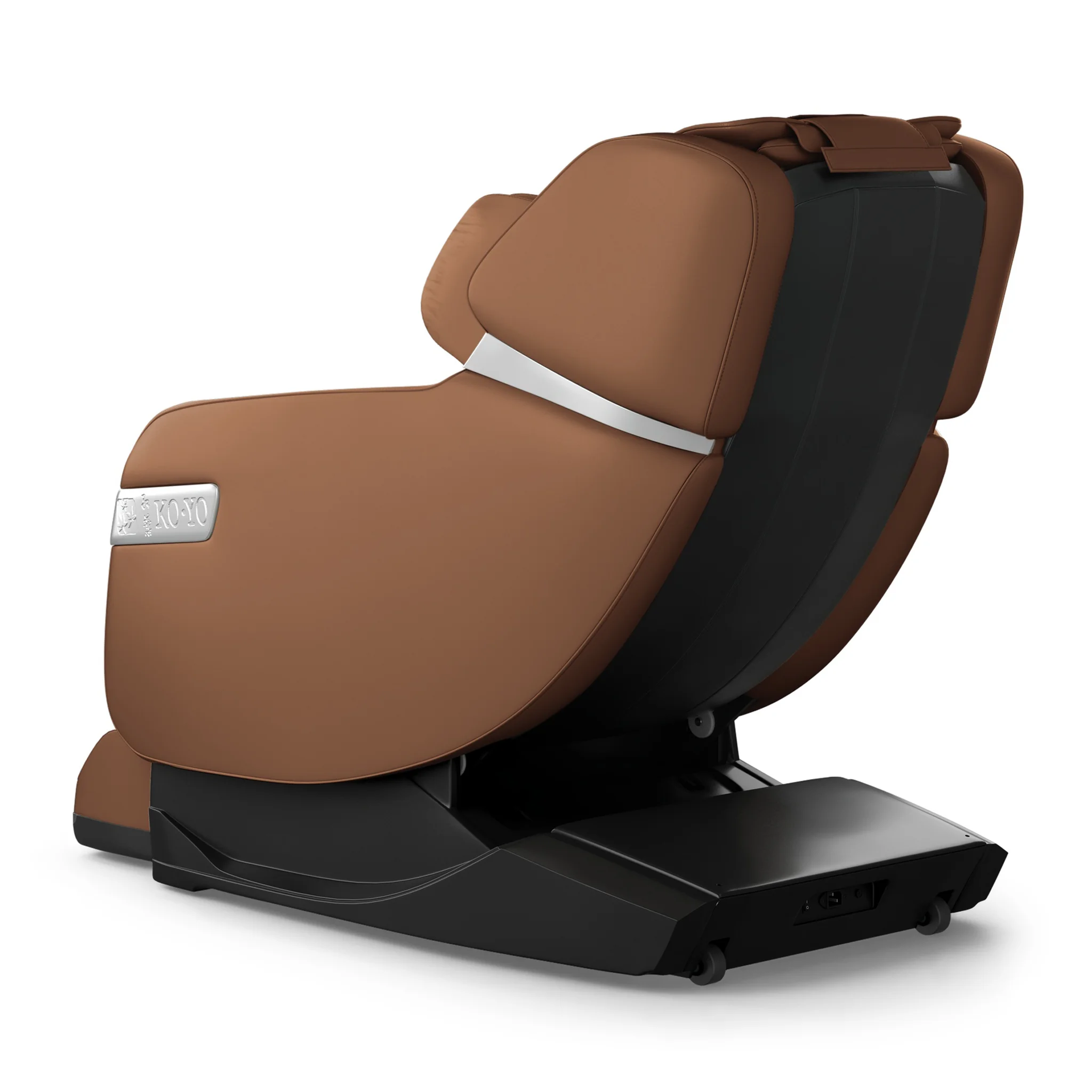 Koyo 303TS chestnut full body 4D heated zero gravity massage chair in an upright 315-degree view.