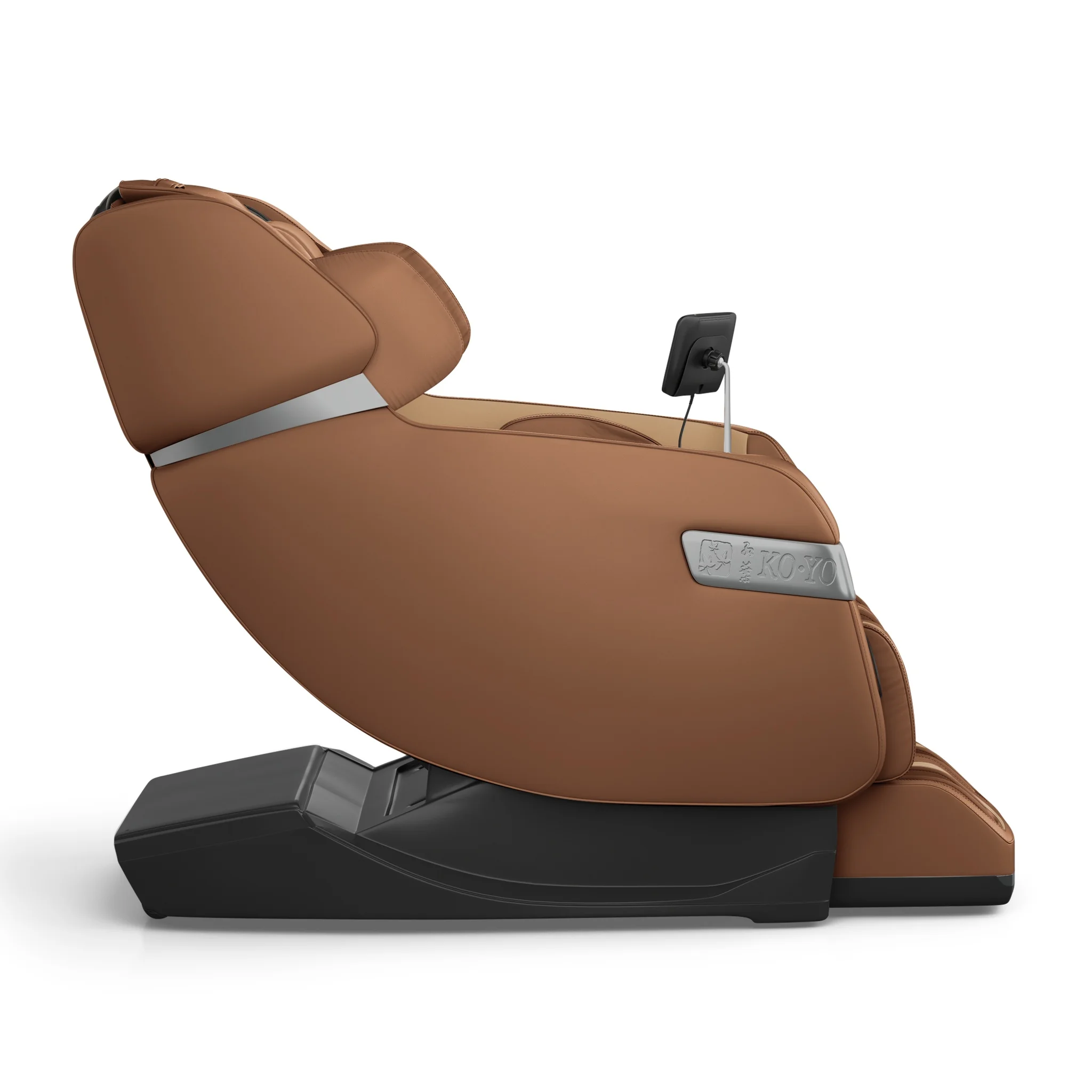 Koyo 303TS chestnut full body 4D heated zero gravity massage chair shown upright from a 90-degree left profile.