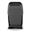 Panasonic MAF1 midnight black 4D full body heated massage chair shown upright from a 180-degree back angle.