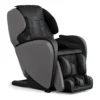 Panasonic MAF1 midnight black 4D full body heated massage chair in an upright 45-degree angle view.