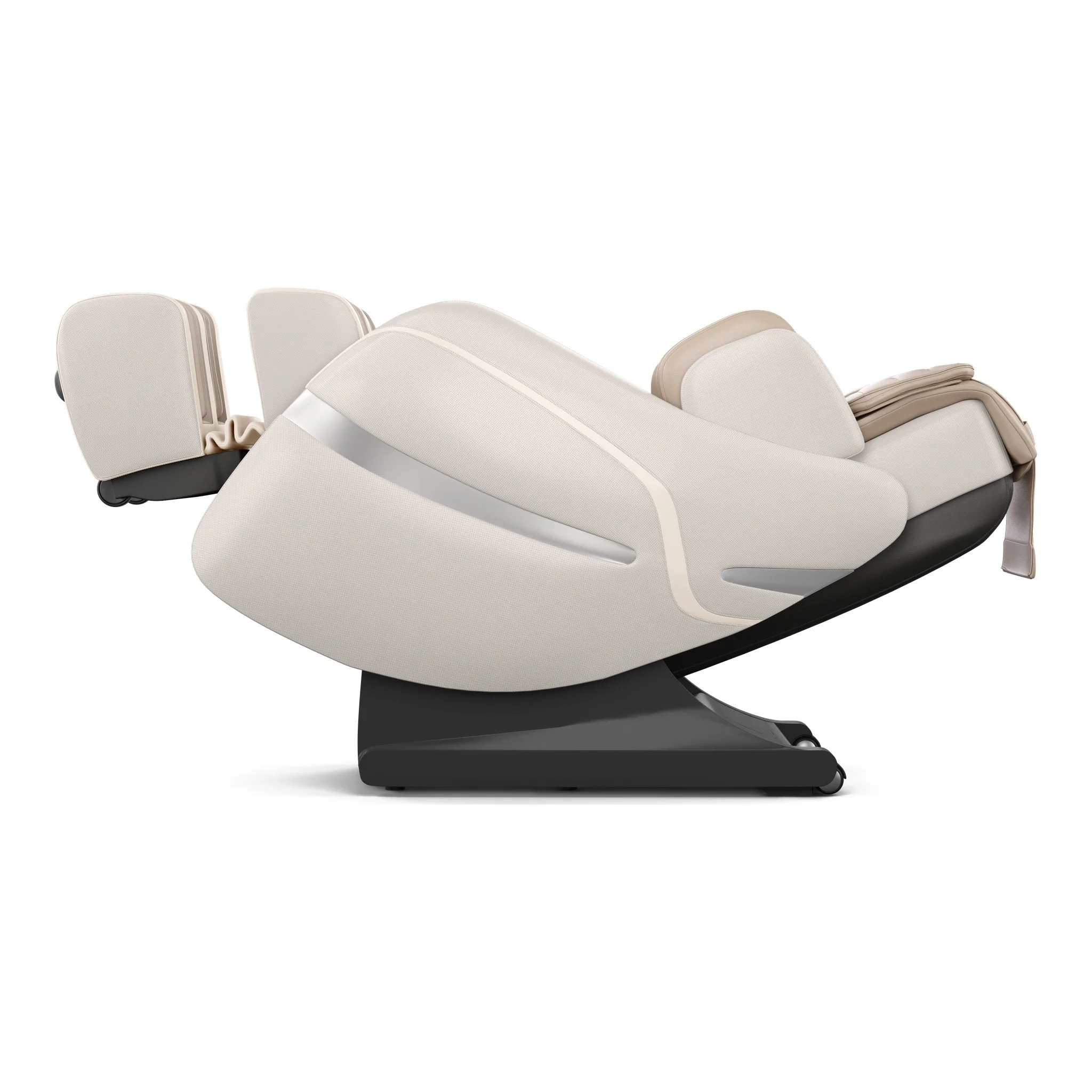 Positive Posture Brio Sport beige zero gravity full body 4D heated massage chair shown at a 270-degree angle (version 2).
