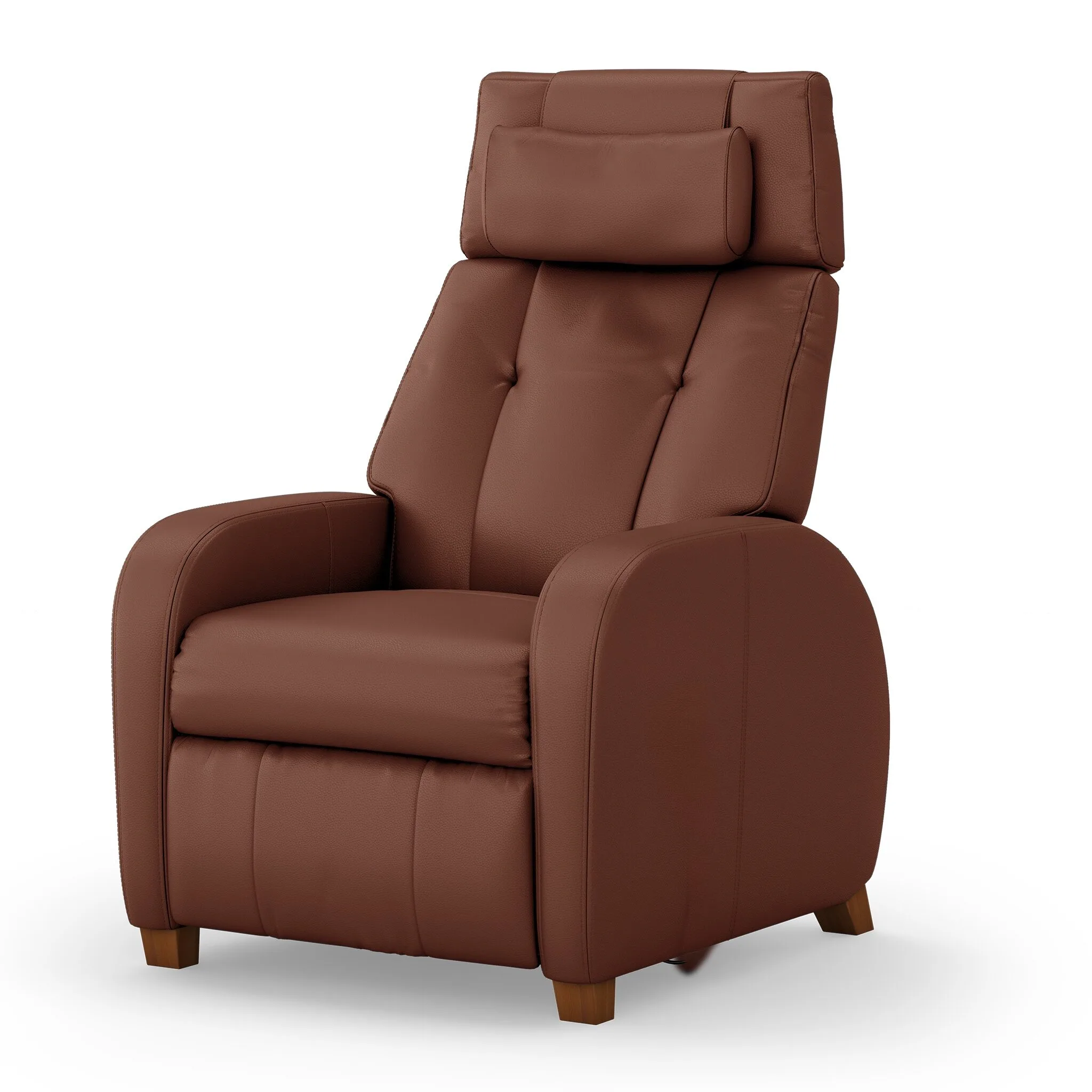 positive-posture-cafe-plus-chestnut-upright-45 Positive Posture Café+ Recliner chestnut shown upright