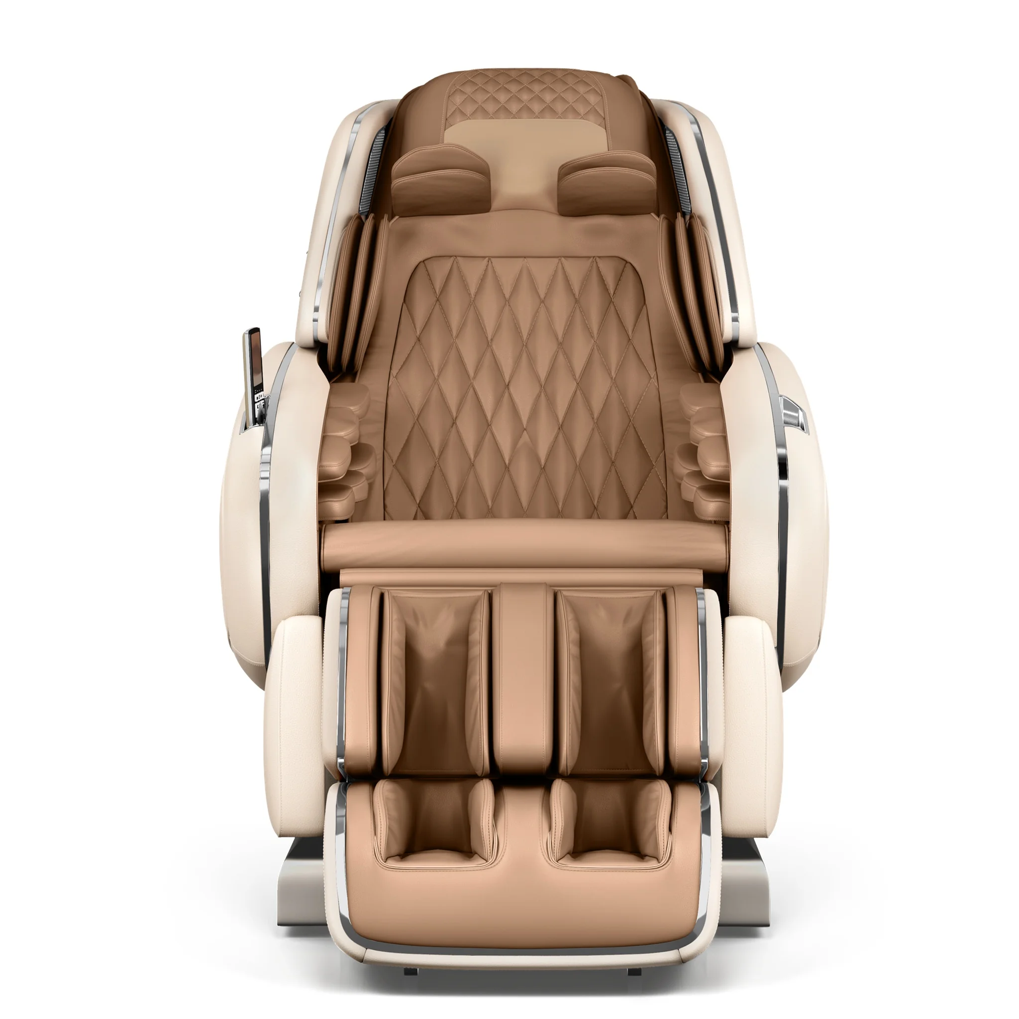 OHCO M8 NEO pearl zero gravity full body 4D heated massage chair shown in a straight-on front view.