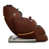 OHCO M8 NEO walnut zero gravity full body 4D heated massage chair shown upright from a 90-degree left profile.