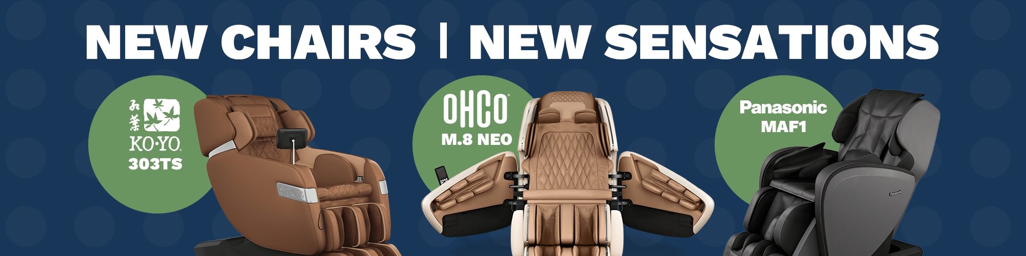 생활 가구의 새로운 마사지 의자 - koyo 303ts, ohco m.8 neo 및 panasonic maf1