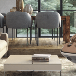 woman sitting massage chair