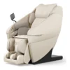 Panasonic MAN1 ivory zero gravity full body 5D shiatsu massage chair shown upright at a 315-degree angled front-right view.