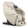 Panasonic MAN1 ivory zero gravity full body 5D shiatsu massage chair shown upright at a 45-degree angled front-left view.