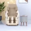 Scene Graph for Integrating Massage Chair with Drun Shape Table Speaker (2) Sonic Side Table with a built-in speaker next to a massage chair, front view.