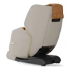 Positive Posture Solara butterscotch zero gravity full body heated massage chair shown upright at an angled back-left view.