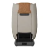 Positive Posture Solara butterscotch zero gravity full body heated massage chair shown upright from a back view.