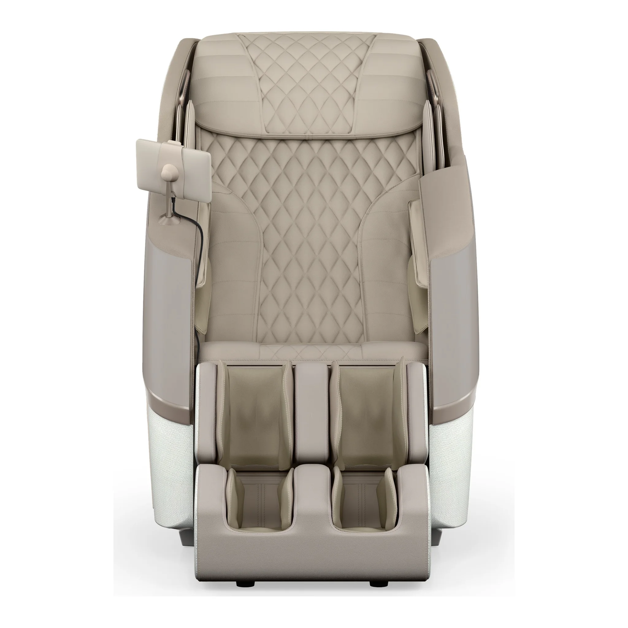 Positive Posture DualTech linen ZERO GRAVITY full body 4D massage chair shown in a straight-on front view.