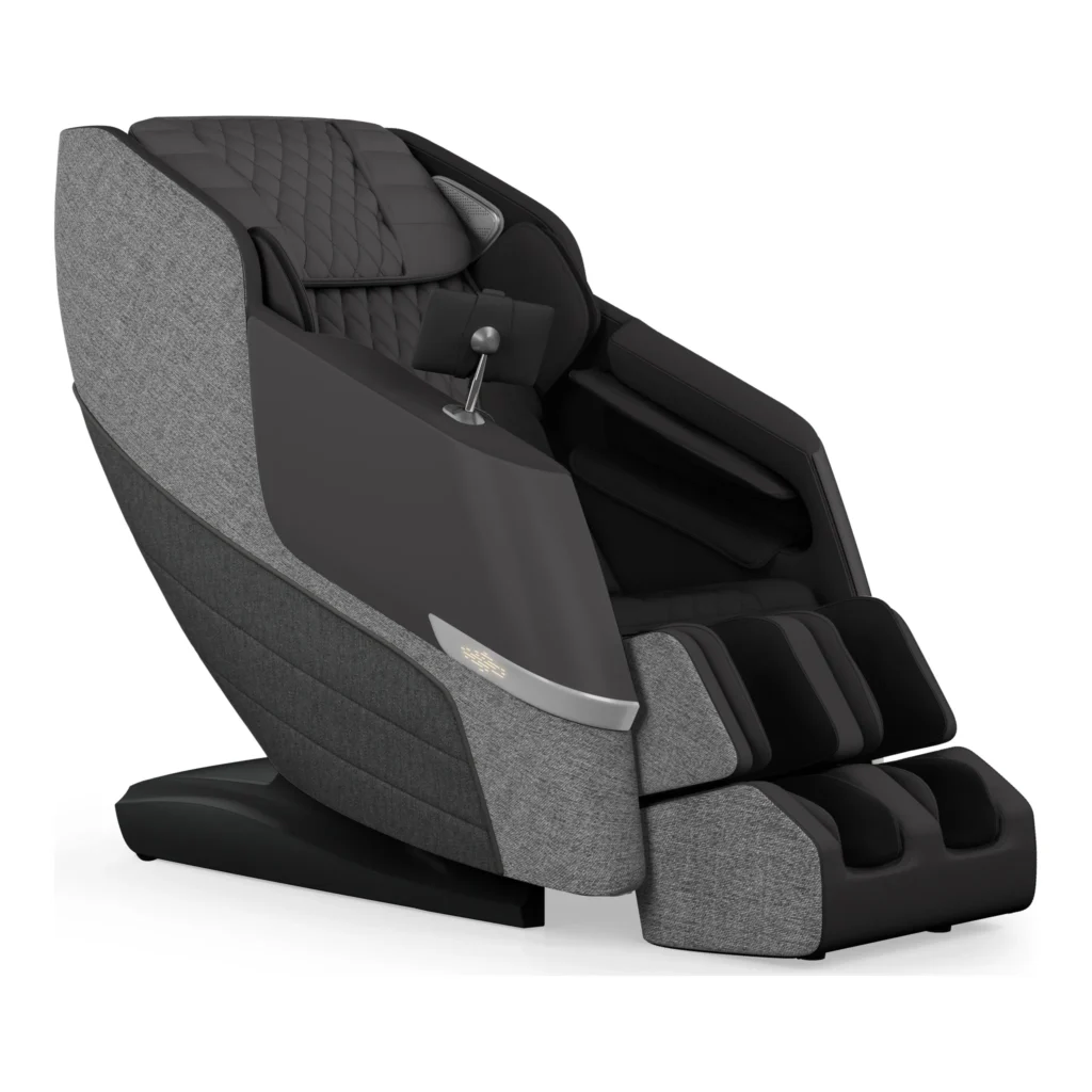 Positive Posture DualTech slate ZERO GRAVITY full body 4D massage chair shown at a 315-degree angled front view.