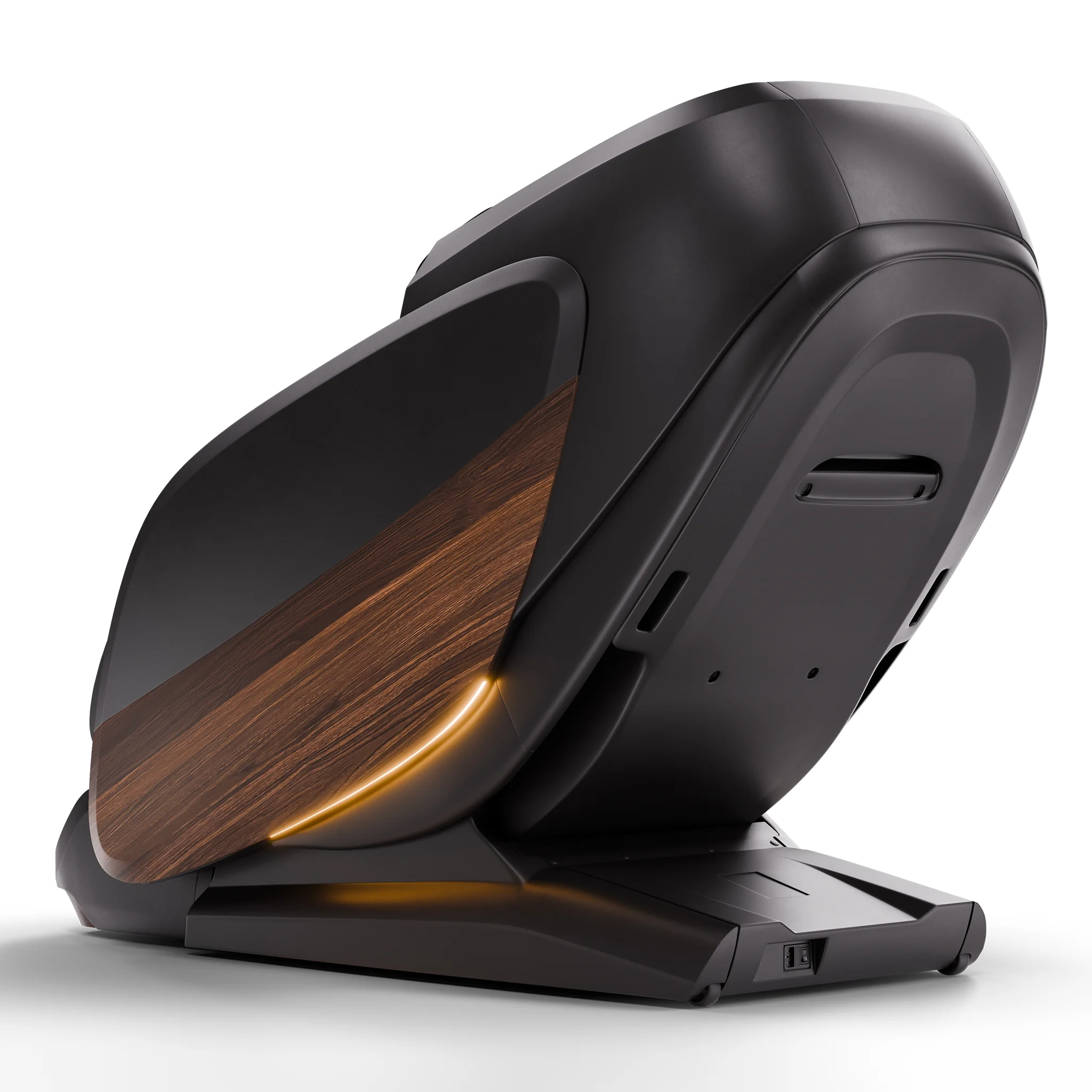 Positive Posture DualTech Pro AI charcoal ZERO GRAVITY full body 4D massage chair shown upright at a 135-degree angled back view.