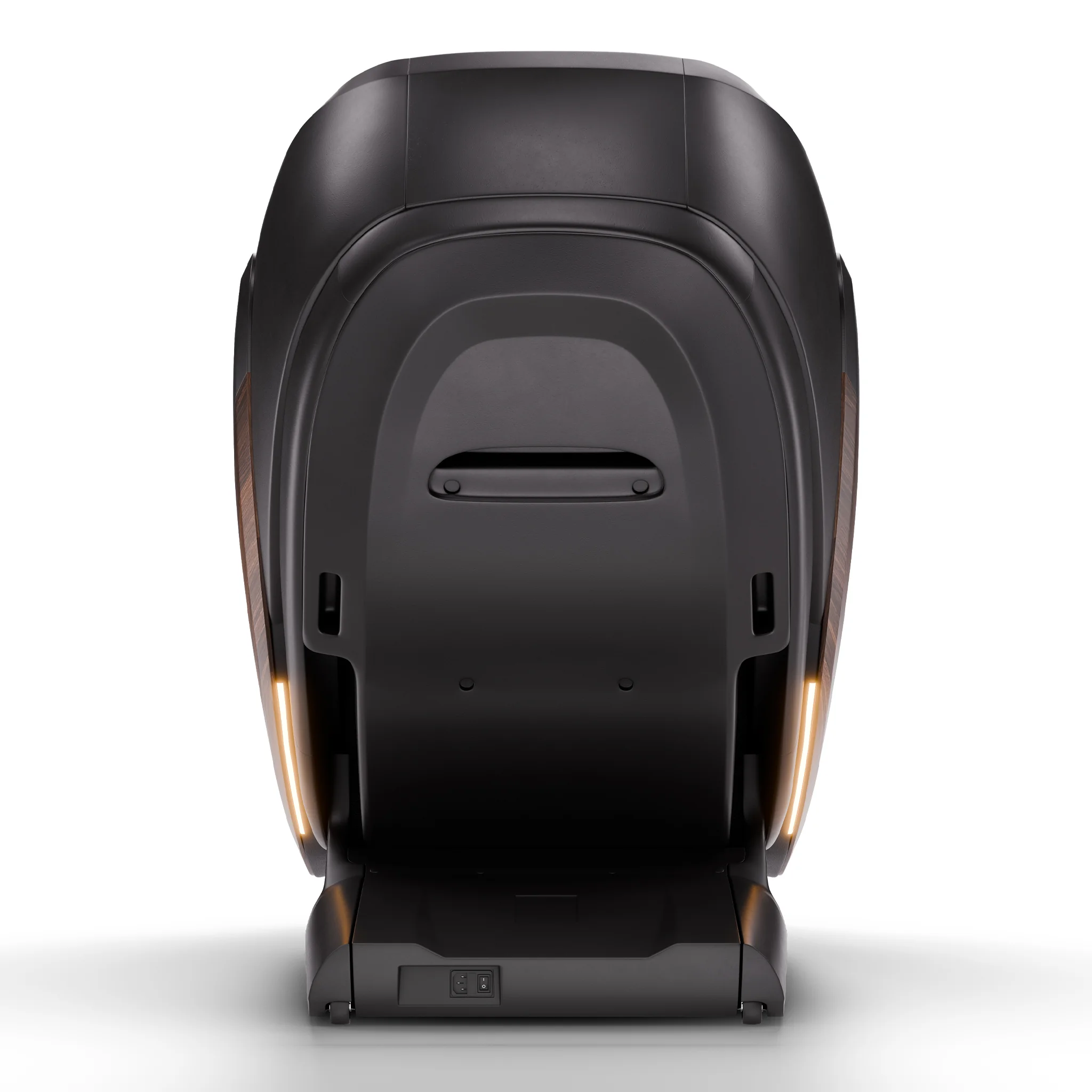 Positive Posture DualTech Pro AI charcoal ZERO GRAVITY full body 4D massage chair shown upright from a 180-degree back view.