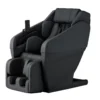 Panasonic MAN2 black 5D A.I. massage chair in an upright position, viewed from a 315-degree front-right angle.